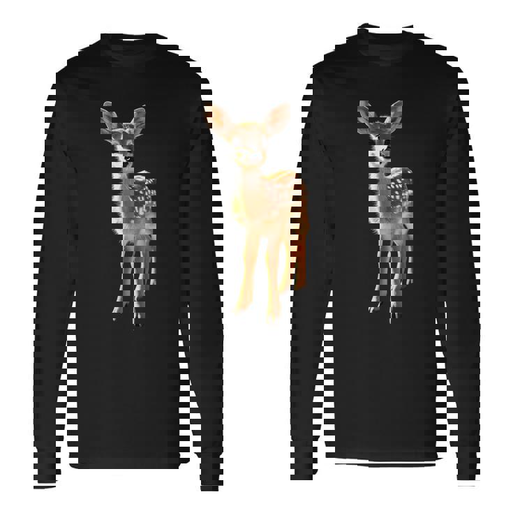 子鹿愛好家のためのロー鹿 ローバック鹿 子鹿 スイート鹿 長袖Tシャツ