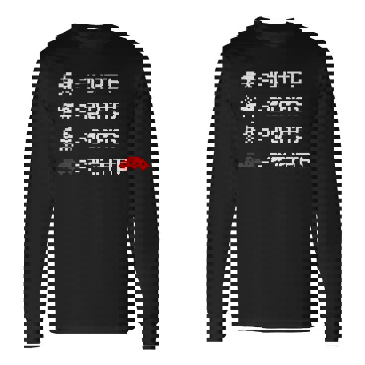 宇宙からのレトロなエイリアンインベーダー 80年代8ビットビデオゲームシャツ 長袖Tシャツ