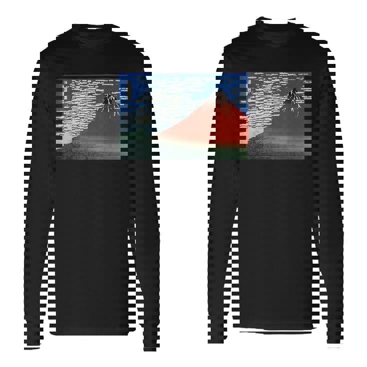 富士 晴天の山 葛飾北斎 長袖Tシャツ ギフトのアイデア