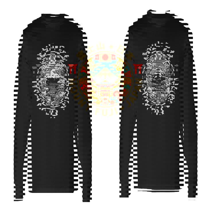 富士山 日本土産 日本の漢字 富士山 お土産 長袖Tシャツ