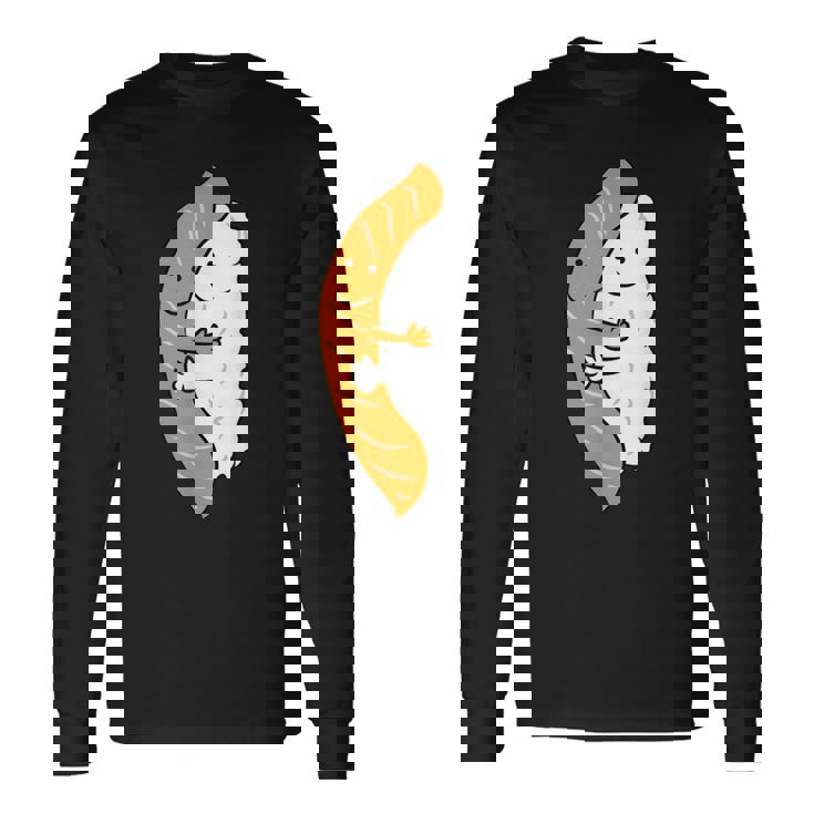 寿司ハギング サーモン キュート 和寿司 長袖Tシャツ