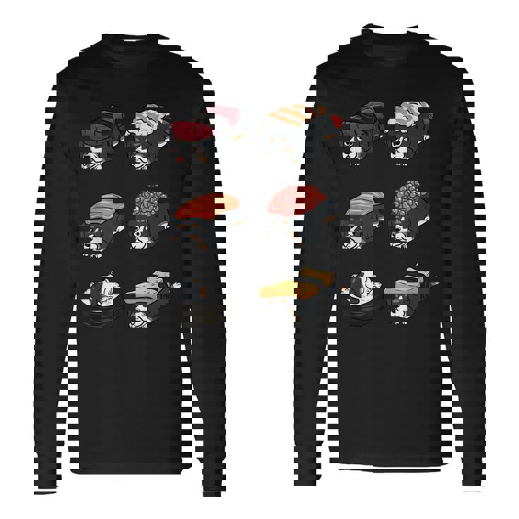 寿司バーニーズマウンテンドッグ 長袖Tシャツ