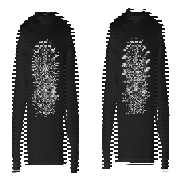 小さなガネーシュヨガ 長袖Tシャツ