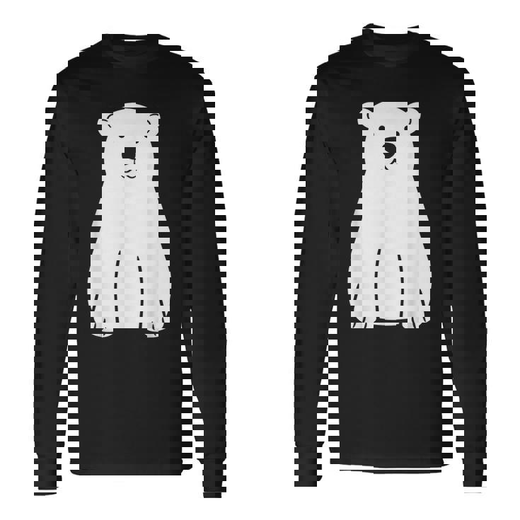 小さなシロクマ かわいいミニマリスト シンプルなシロクマ 長袖Tシャツ