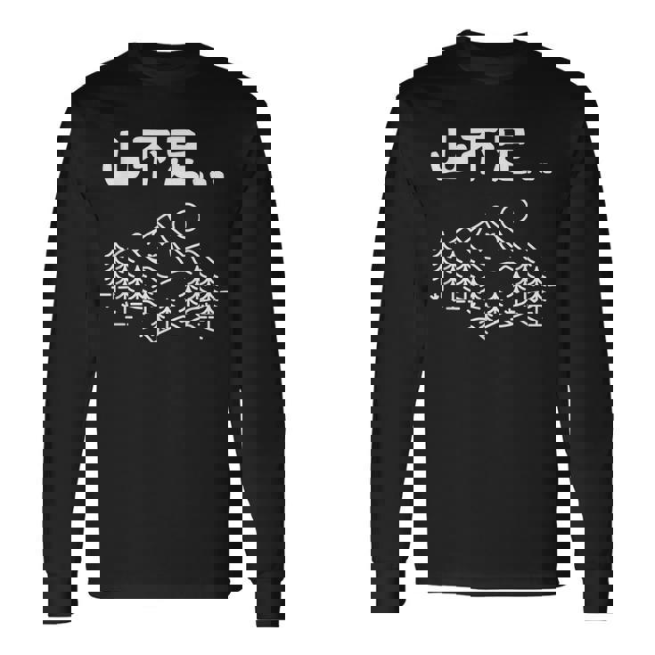 山不足 ハイキング 登山家 趣味 アウトドア 登山好き 山登り好き ギャグ おもしろ 長袖Tシャツ