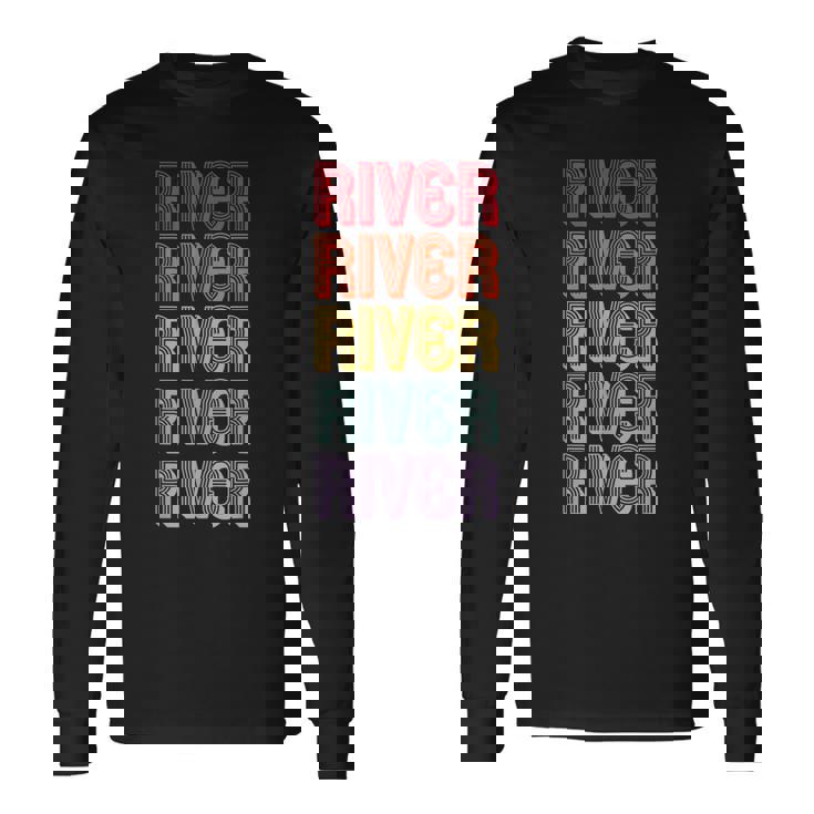 川 長袖Tシャツ