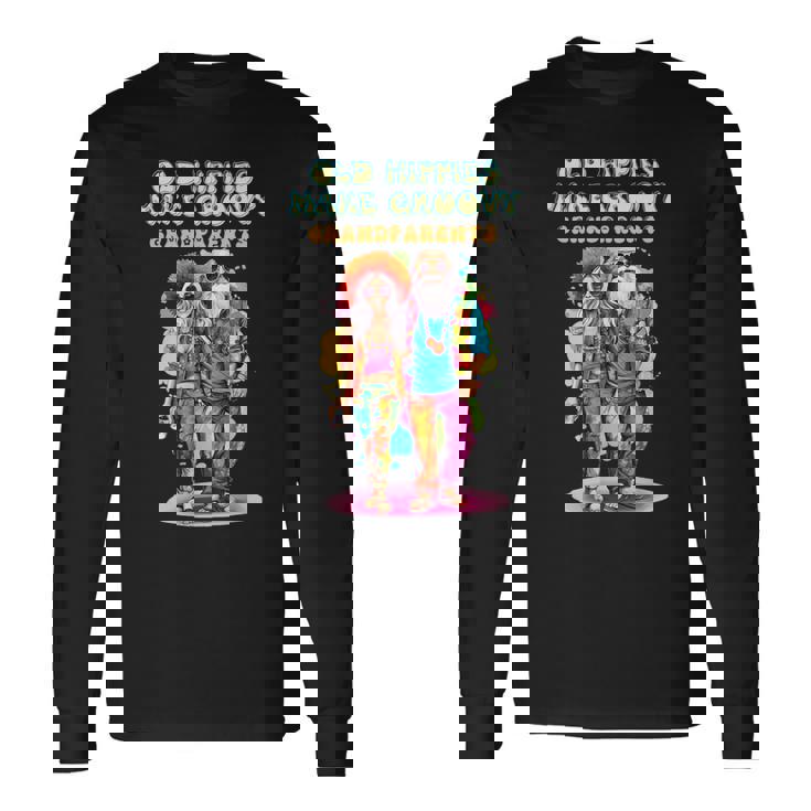年老いたヒッピーがグルーヴィーな祖父母を作る 長袖Tシャツ