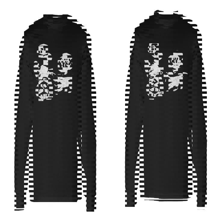 座って歩く 車いす ユーモア ジョーク 障害者 車いす 長袖Tシャツ ギフトのアイデア