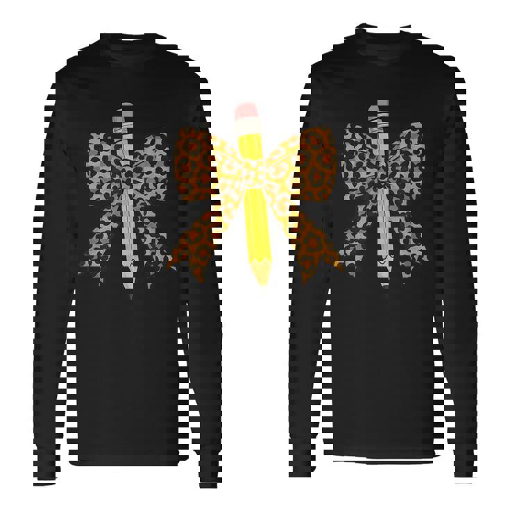弓鉛筆 ヒョウ柄 初日 新学期 長袖Tシャツ