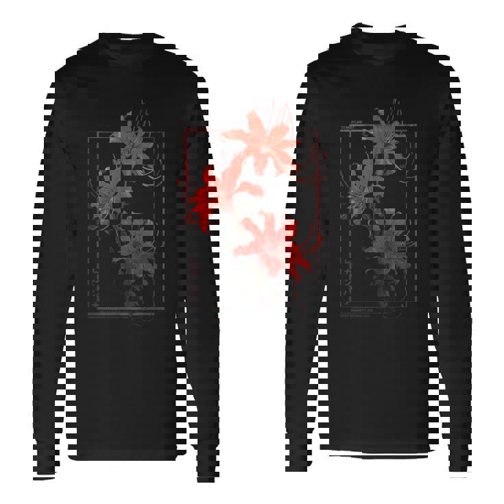 彼岸花 または 曼珠沙華 グランジ 日本の アニメ 美学 長袖Tシャツ ギフトのアイデア