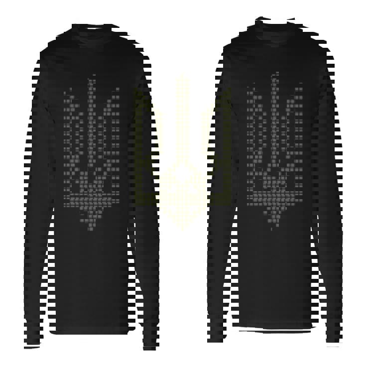 心臓にオリーブウクライナのトリズブシンボル ウクライナトライデント。 長袖Tシャツ