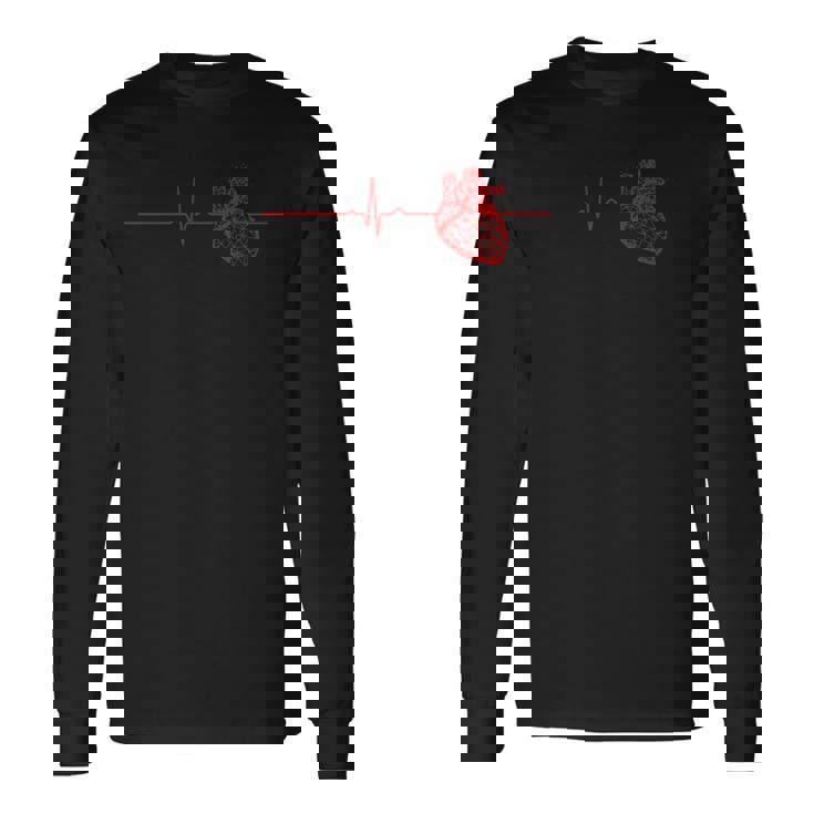 心臓専門医ハートビート Ekg Ecg 心臓心臓病看護師ギフト 長袖Tシャツ