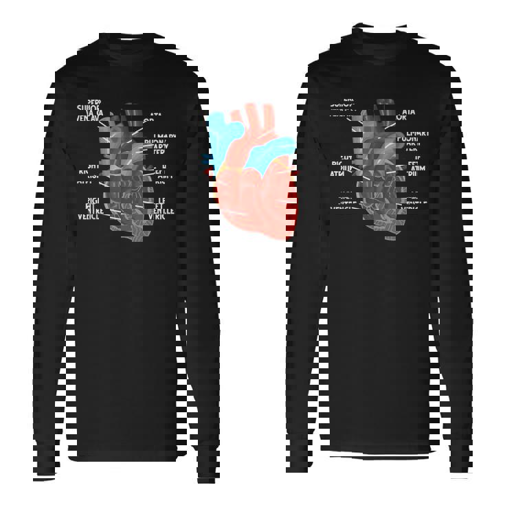 心臓解剖学教育 循環器学 長袖Tシャツ