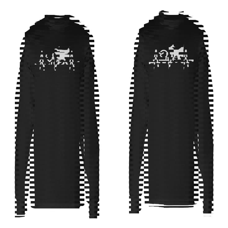 心電図 心拍 ゴールデンレトリバー 脈拍 犬飼い 長袖Tシャツ