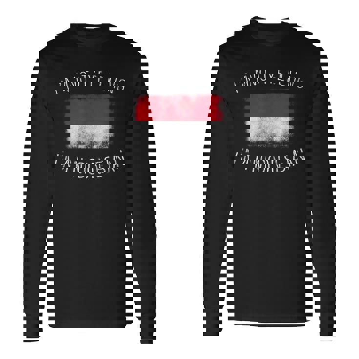 怒鳴ってないよ、私はインドネシア人だ-面白いインドネシアプライド 長袖Tシャツ