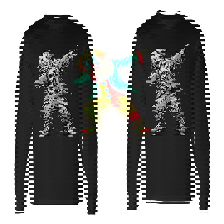 怖いダビングデザインホラーサーカスピエロ 長袖Tシャツ