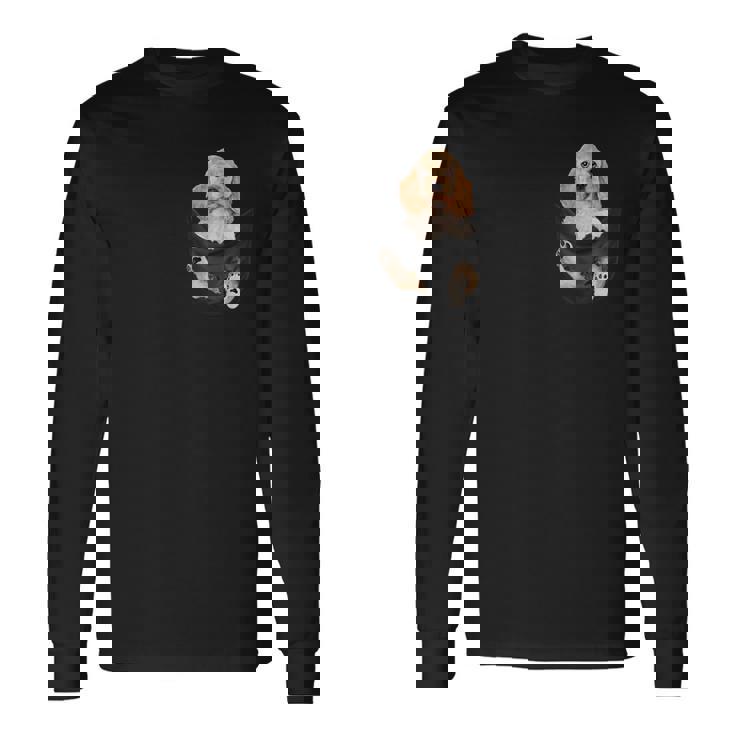 恋人のためのポケットに入った面白いイングリッシュコッカースパニエル 長袖Tシャツ