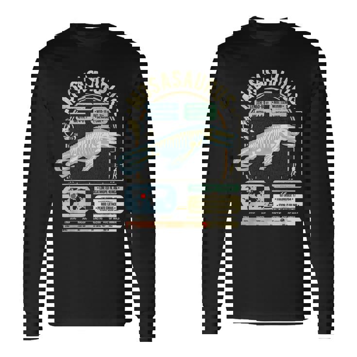 恐竜の事実 モササウルスの科学と解剖学のギフト 長袖Tシャツ