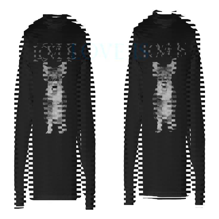 愛はコーギー 長袖Tシャツ