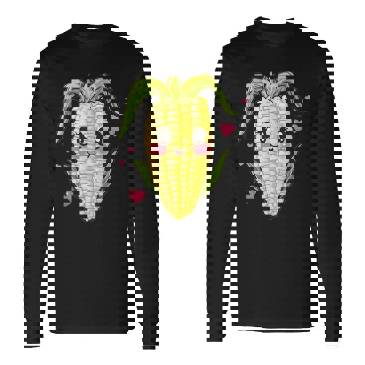 愛らしいかわいいコーンのハート付き。 長袖Tシャツ
