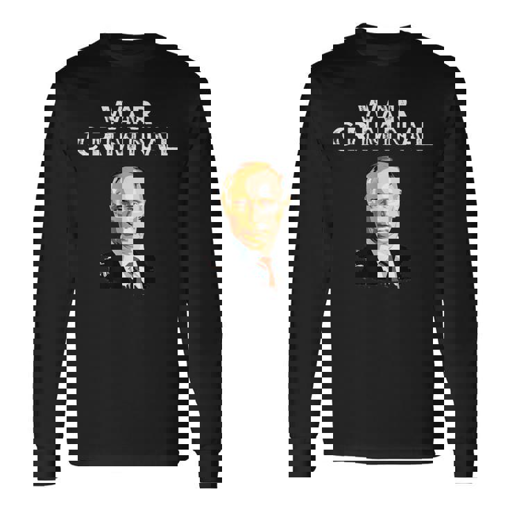 戦争犯罪者プーチン反ウラジミールプーチン 長袖Tシャツ