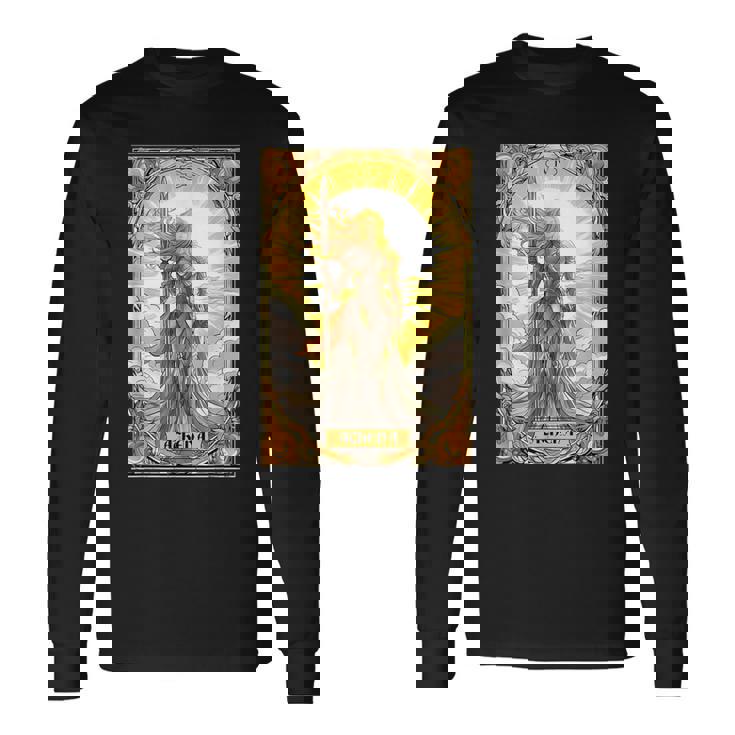 戦士の女神アテナ ギリシャ神話 タロットカード 長袖Tシャツ