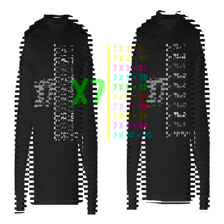掛け算表7 小学生 算数の日 キッズ 男の子 長袖Tシャツ ギフトのアイデア