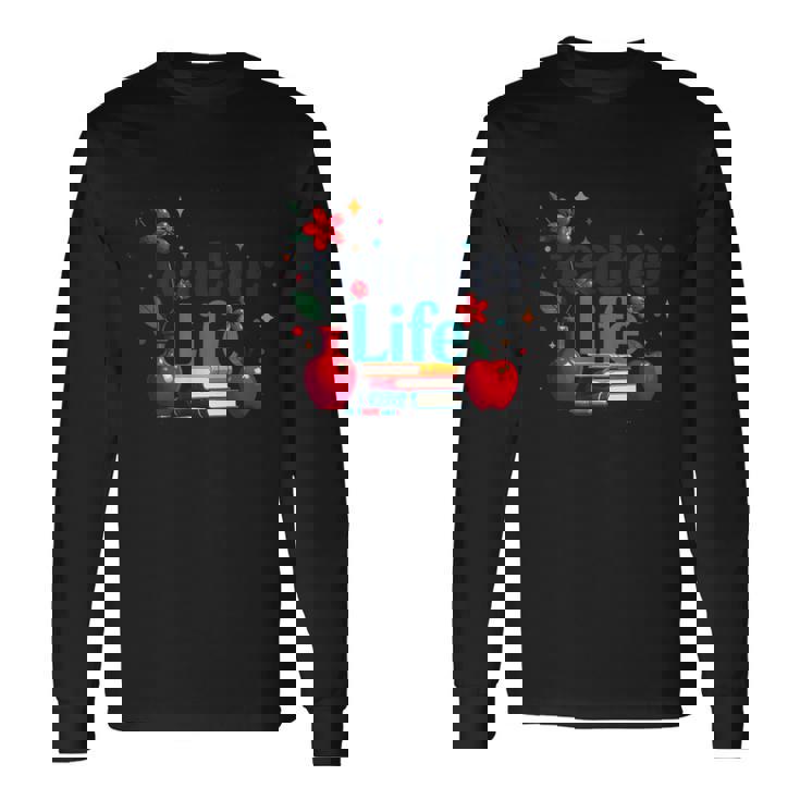 教師 生活 花 教室 感謝 教育 長袖Tシャツ