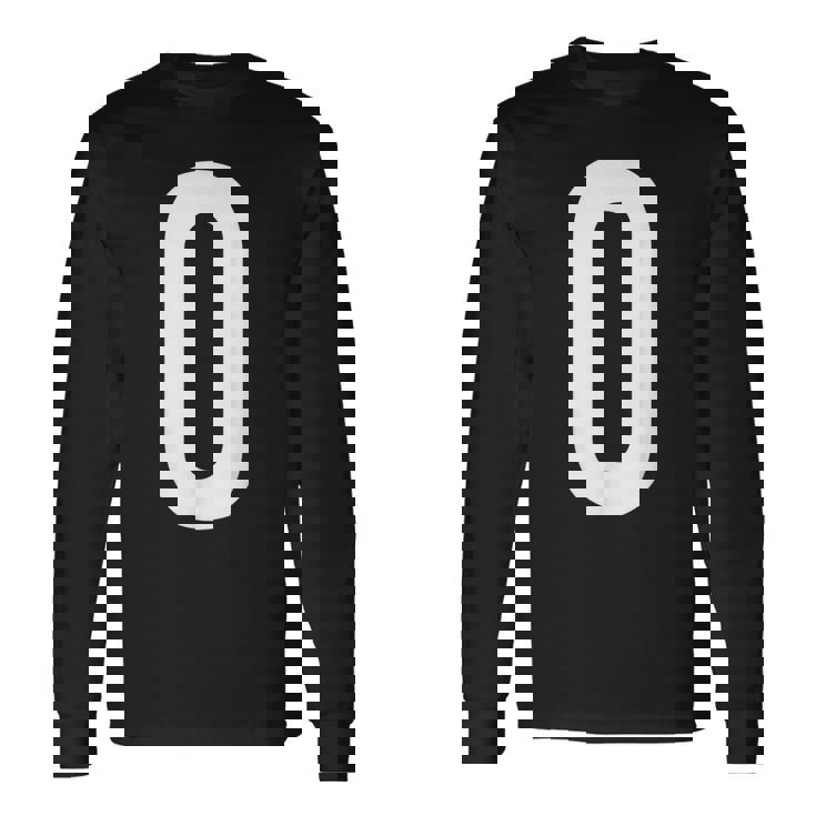 数字 0 数字ゼロ桁アルファベット 長袖Tシャツ