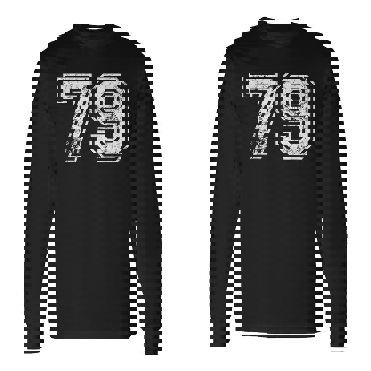 数字 79 ヴィンテージ 1979 誕生日 ヴィンテージ風 長袖Tシャツ