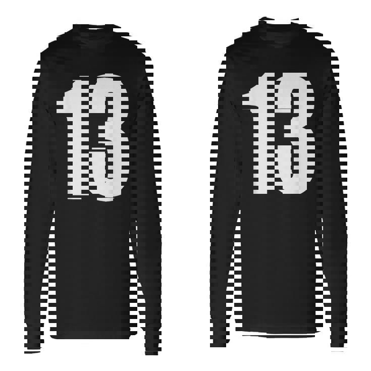 数字 Nhirn 数字 13 プレーン 白 数字 長袖Tシャツ