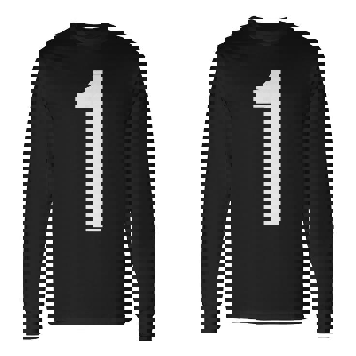 数字アルファベット 1 数字 長袖Tシャツ