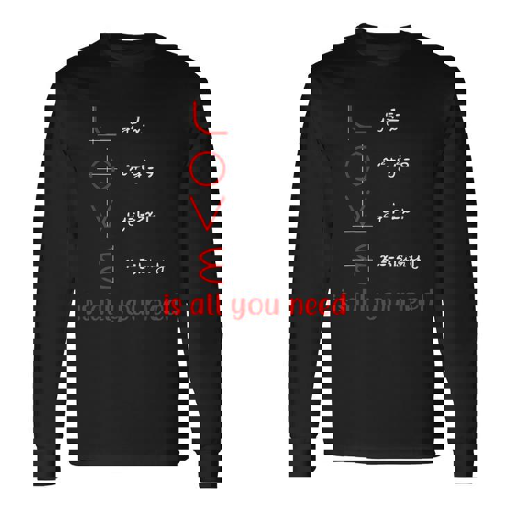 数学 Love Is All You Need グラフ数学教師 長袖Tシャツ