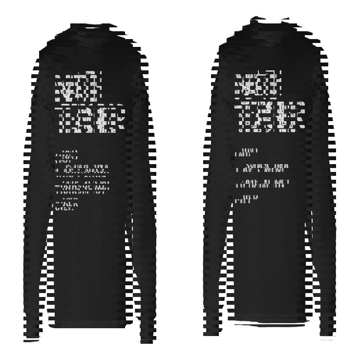 数学先生 定義シャツ 学校の初日 長袖Tシャツ