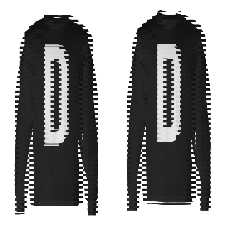 文字d アルファベットモノグラム イニシャル。 長袖Tシャツ