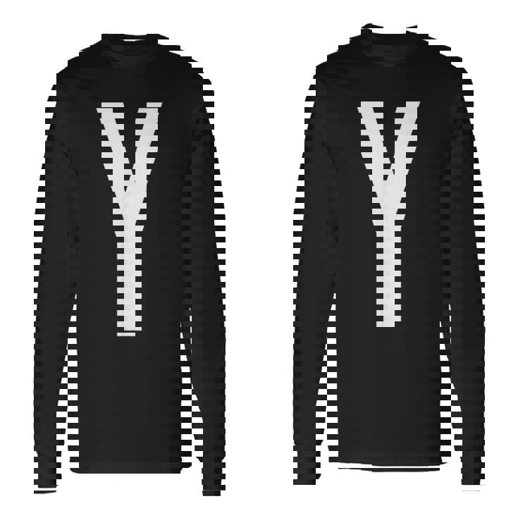 文字yアルファベットモノグラムイニシャル。 長袖Tシャツ