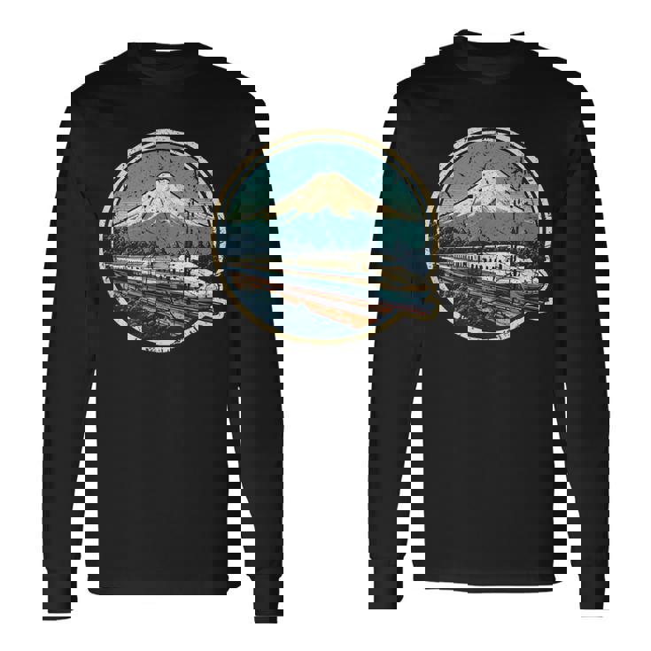 新幹線 富士山 日本土産 新幹線 長袖Tシャツ