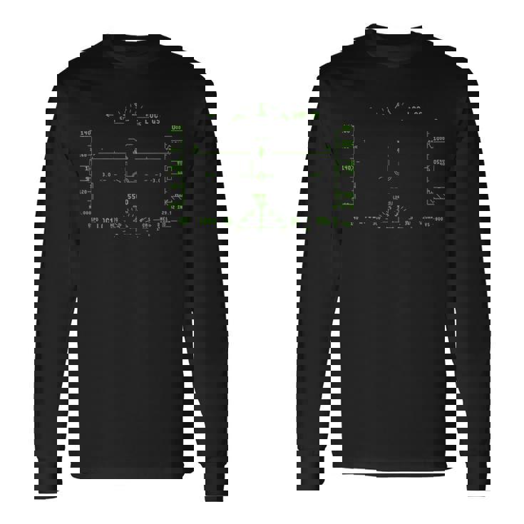 旅客機 Hud ヘッドアップ ディスプレイ 飛行機 パイロット フライトim Hud 長袖Tシャツ