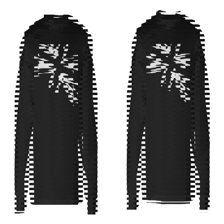 旗愛好家のためのユニオンジャックのホワイトデザイン。 長袖Tシャツ