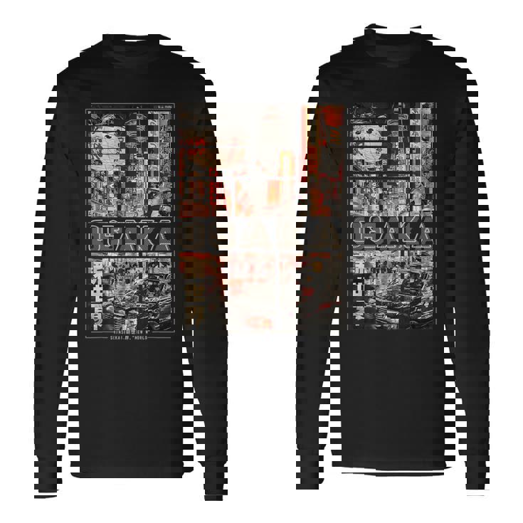 日本 大阪 ヴェイパーウェイヴ 日本語 レトロ な雰囲気 美学 長袖Tシャツ