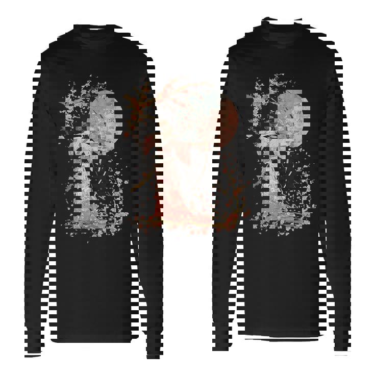 日本の伝統的な弓道アーチェリーアート桜のデザイン。 長袖Tシャツ