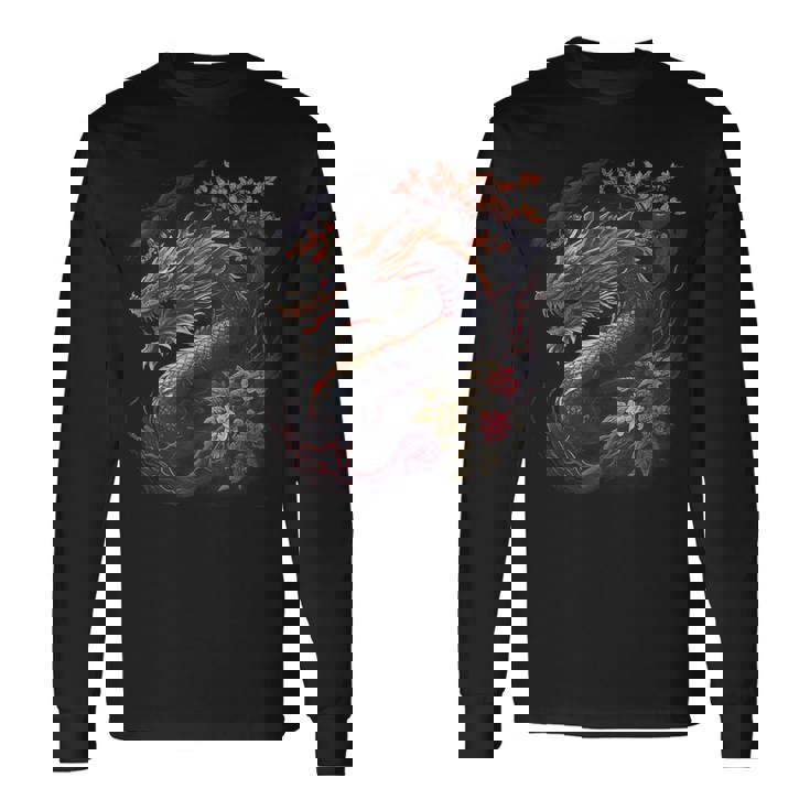 日本の東京ドラゴングラフィックtシャツ メンズ レディース ボーイズ ガールズ 長袖Tシャツ