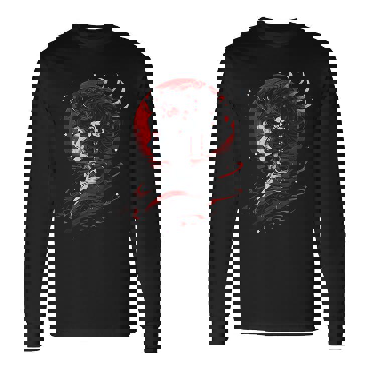 日本の芸者 長袖Tシャツ