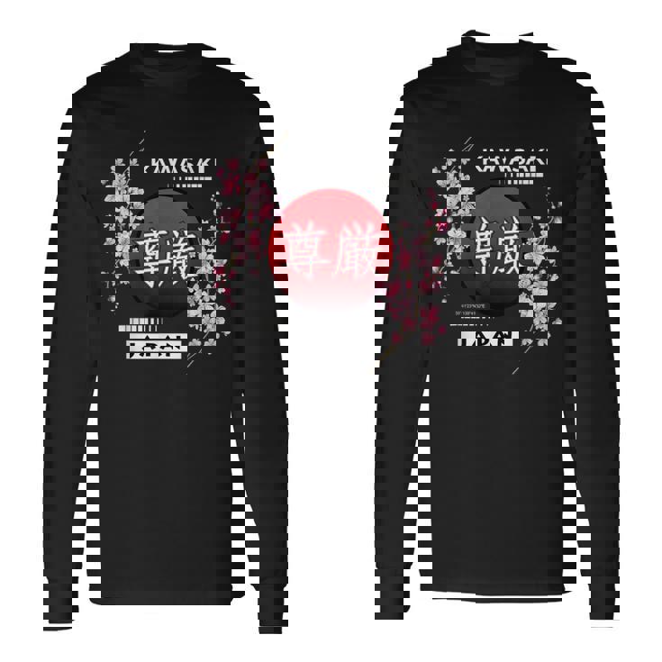 日本の都市の桜桜の花、川崎 長袖Tシャツ