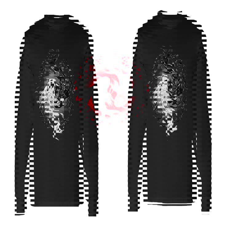 日本の陰陽鯉のアート。 長袖Tシャツ