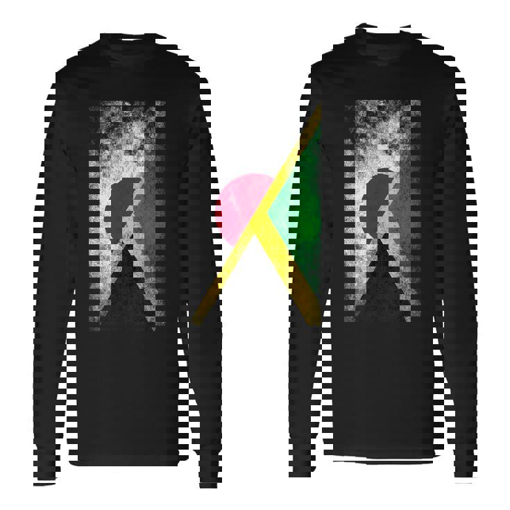 日本ジャマイカの国旗 ジャマイカ。 長袖Tシャツ