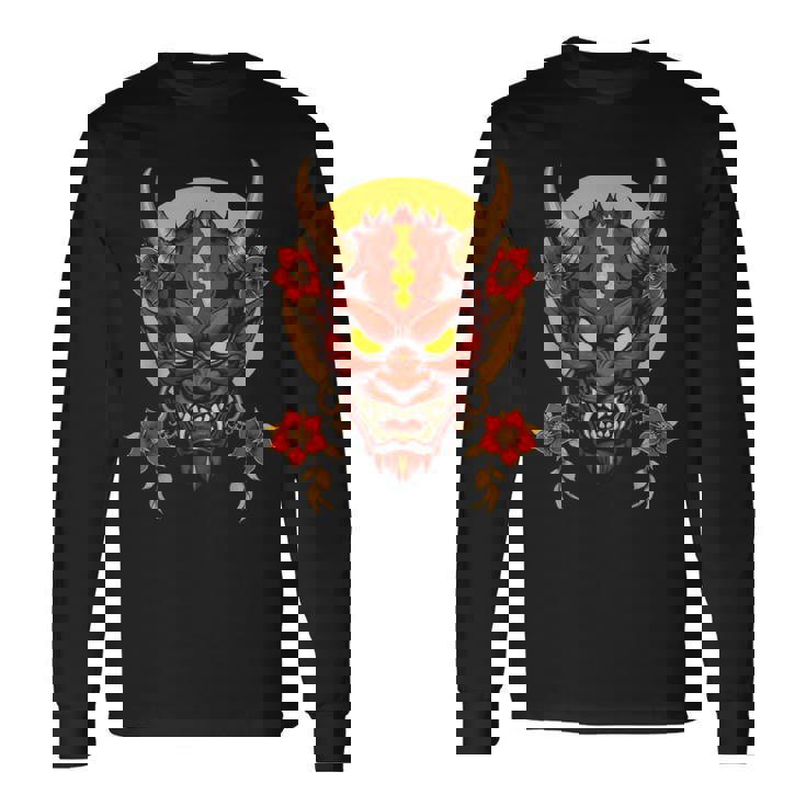 日本伝統マスク 歌舞伎 仮面 サムライマスク 東京 長袖Tシャツ