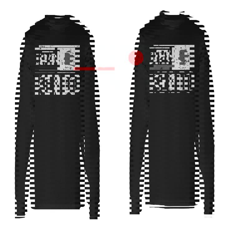 日本剣道レトロフラッグサムライ日本武道クラブ 長袖Tシャツ