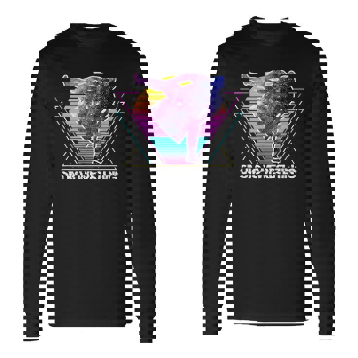 日本相撲 レトロベイパーウェイブ90s 相撲リンガー 長袖Tシャツ