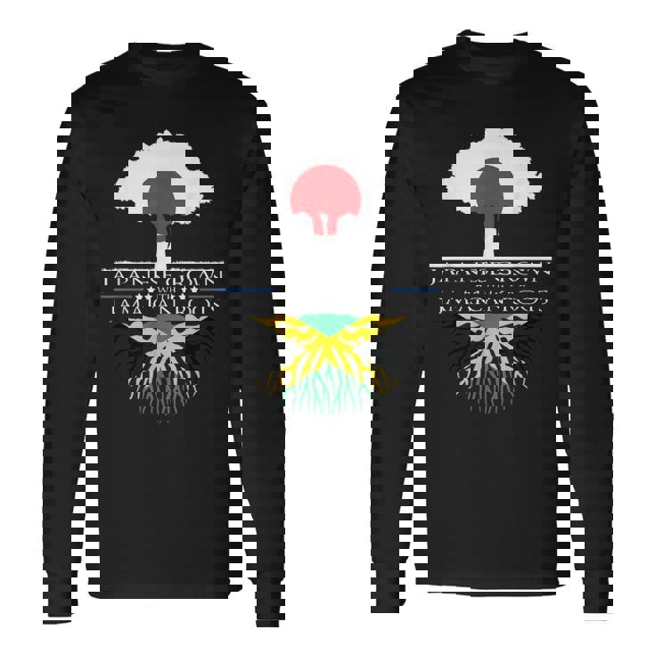 日本育ちのジャマイカ人のルーツ 日本ジャマイカ家系図 長袖Tシャツ